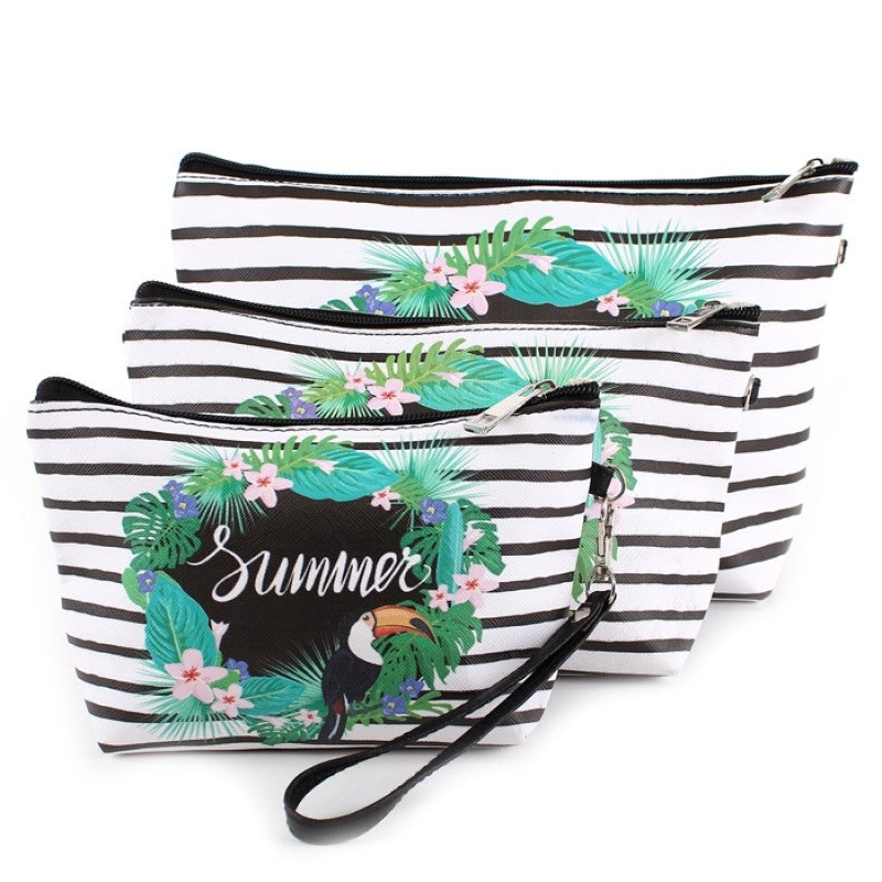 Summer Striped Cosmetic Bag Set - Gracie Roze