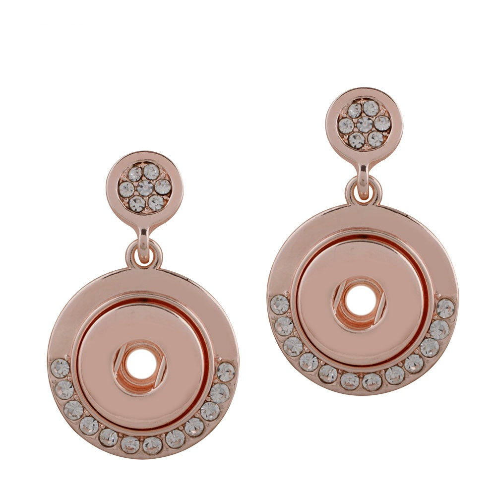 Rose Gold Crescent Crystal Mini Earrings - Gracie Roze
