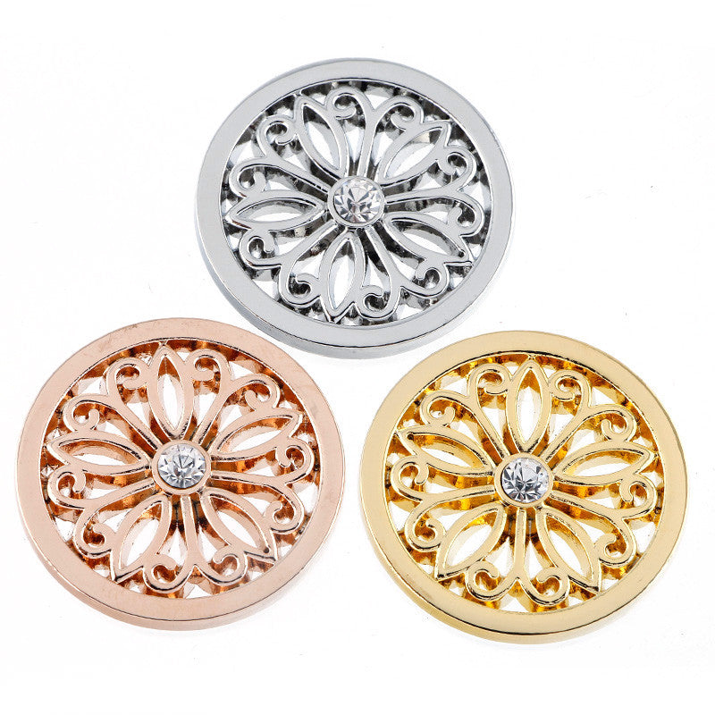 Simple Crystal Flower Coin - Gracie Roze