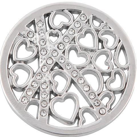 Crisscross Hearts Silver Coin - Gracie Roze