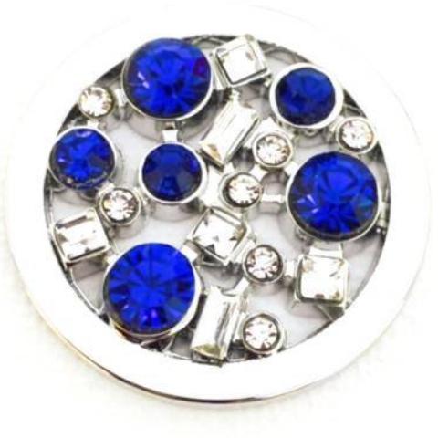 Blue Crystal Silver Coin - Gracie Roze