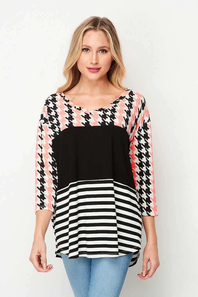 Honeyme Hounds Tooth Top - Gracie Roze