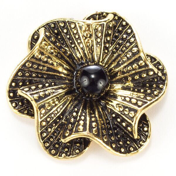 Black and Gold Flower Snap - Gracie Roze