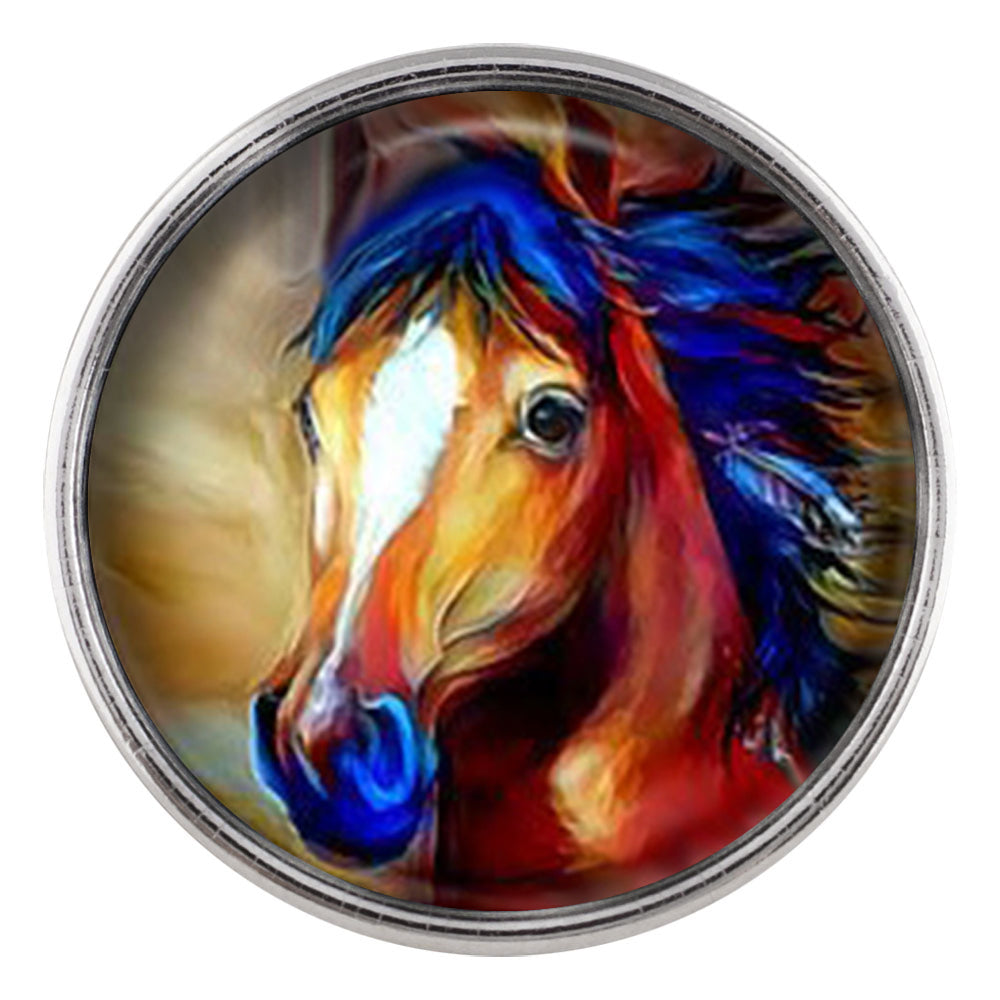 Horse Painting Glass Snap - Gracie Roze