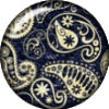 Blue and Cream Paisley Snap - Gracie Roze