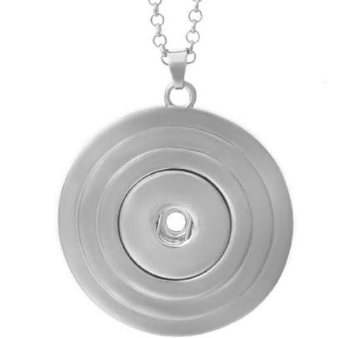 Silver Bullseye Snap Necklace - Gracie Roze