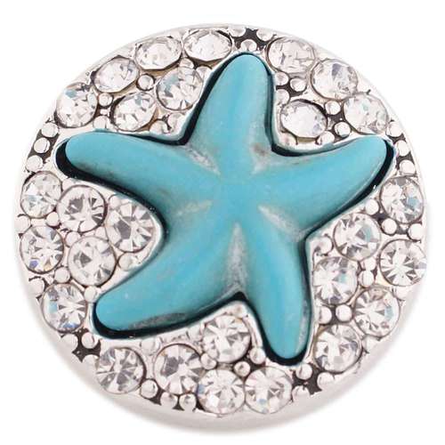 Turquoise Starfish Crystal Snap - Gracie Roze