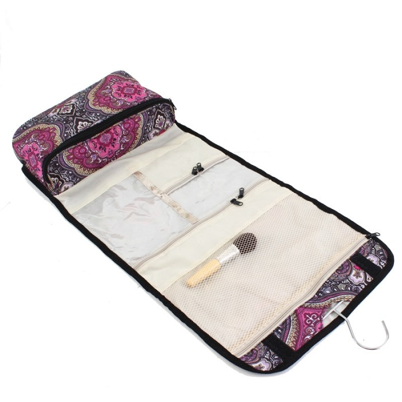 Purple Paisley Roll Up Cosmetic Bag - Gracie Roze