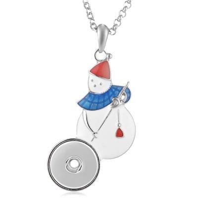 Sweeping Snowman Snap Necklace - Gracie Roze