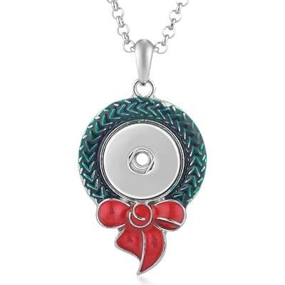 Holiday Wreath Snap Necklace - Gracie Roze