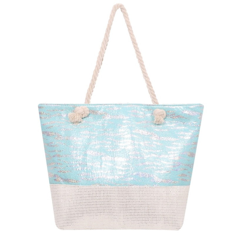 Foiled Beach Bag - Blue - Gracie Roze