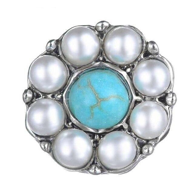 Pearl and Turquoise Surround Mini Snap - Gracie Roze