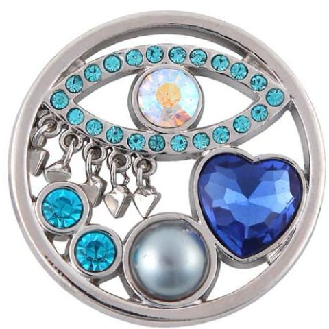 Silver See All Blue Coin - Gracie Roze