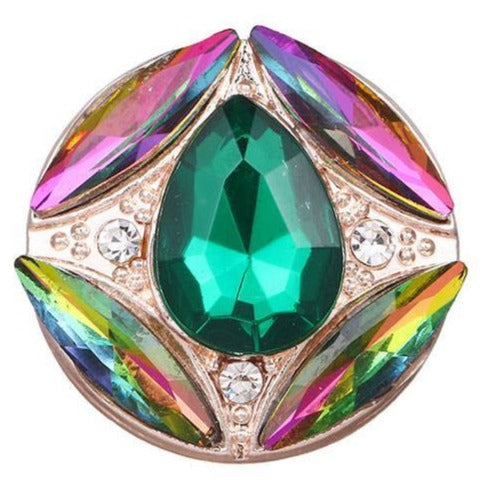 Green Crystal Rose Gold Edge Snap - Gracie Roze