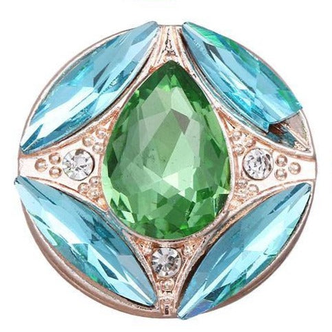 Lime Crystal Rose Gold Edge Snap - Gracie Roze