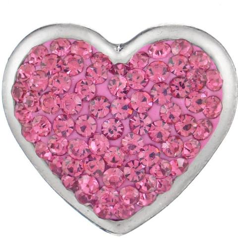 Full Pink Crystal Heart Snap - Gracie Roze