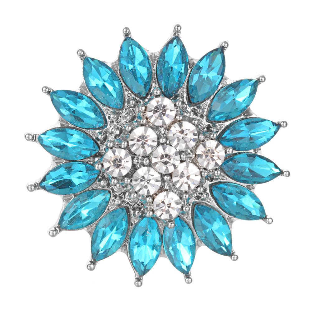 Teal Crystal Sunflower Snap - Gracie Roze