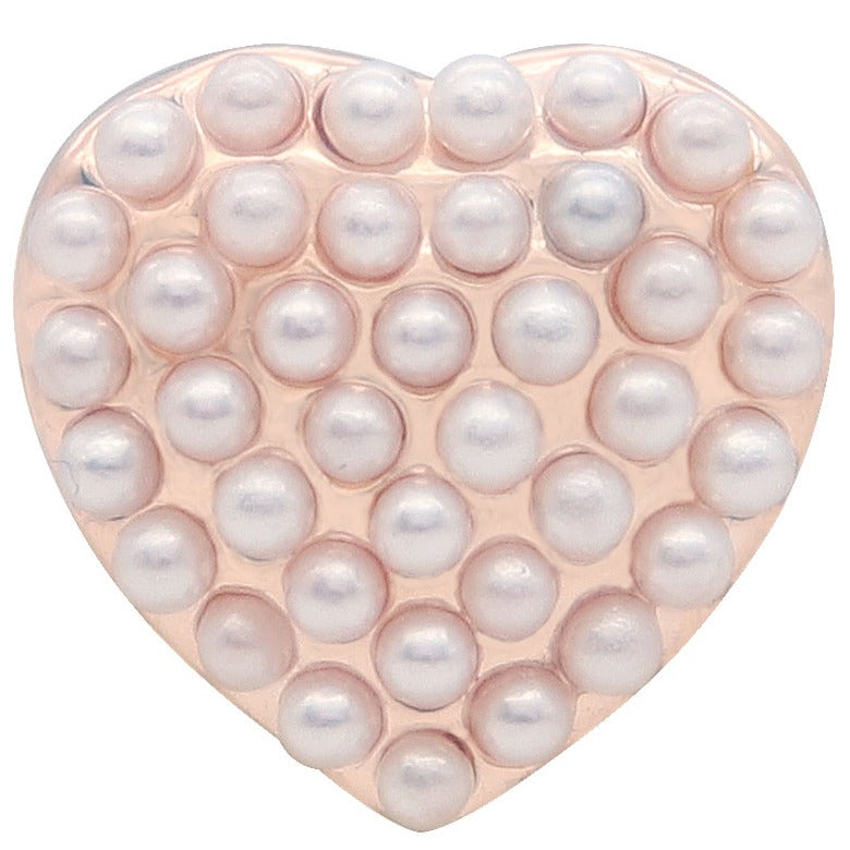 Rose Gold Pearly Heart Mini Snap - Gracie Roze