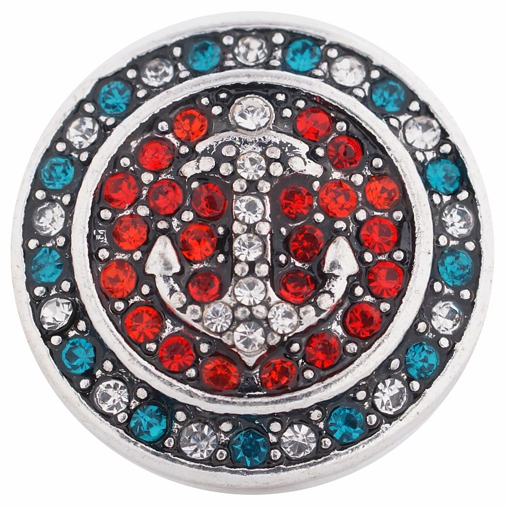 Red and Blue Crystal Anchor Snap - Gracie Roze
