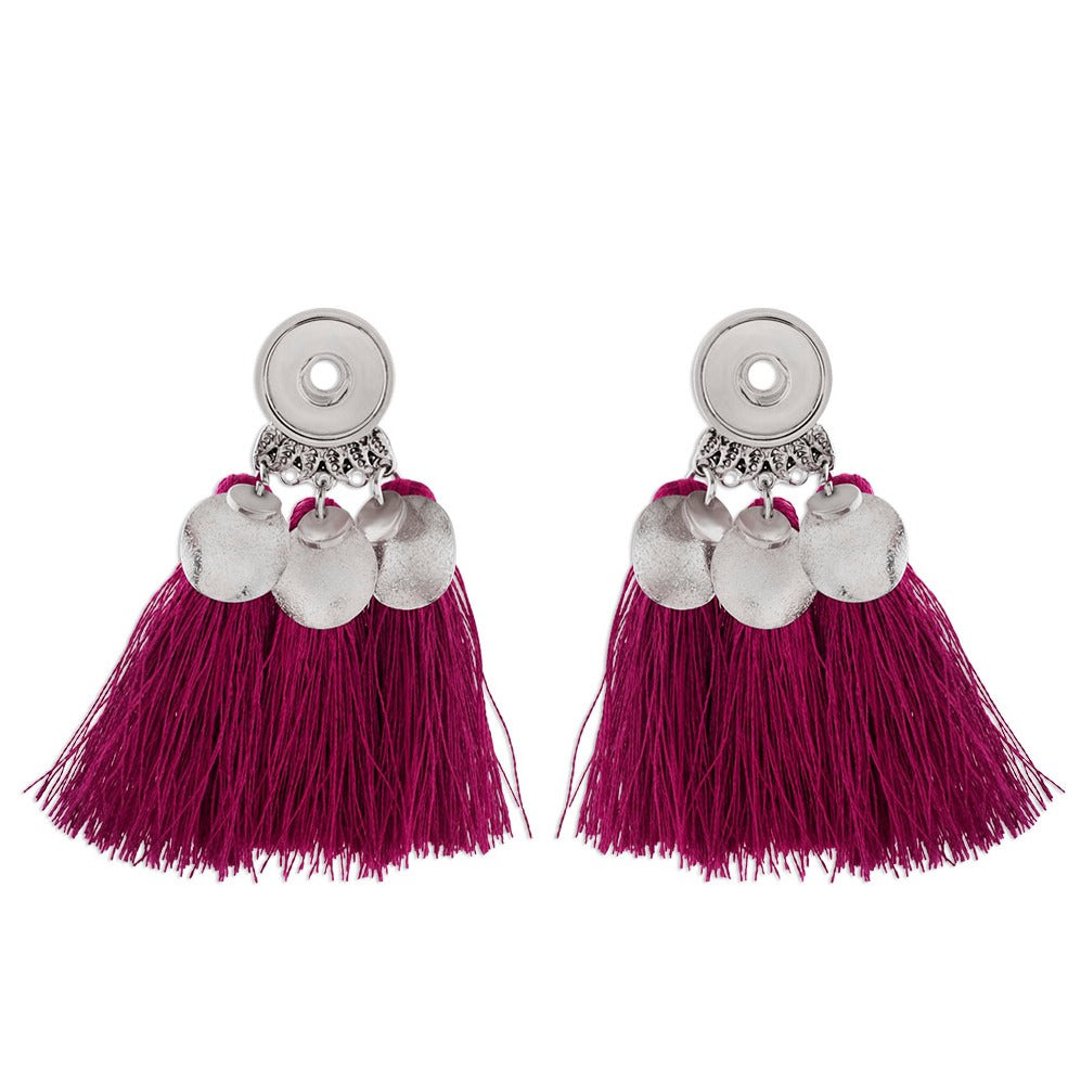 Purple Tassel Mini Earrings - Gracie Roze