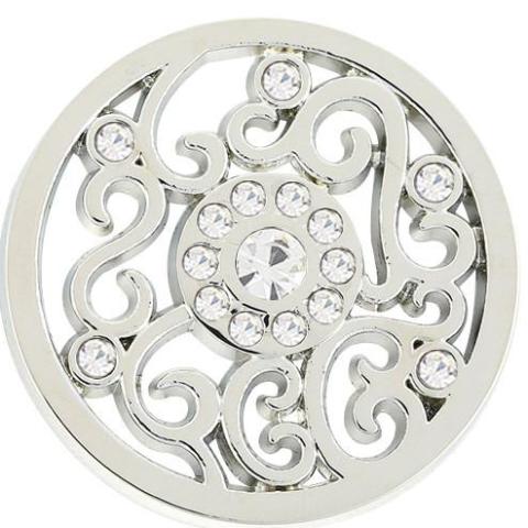 Silver Abstract Swirls Coin - Gracie Roze