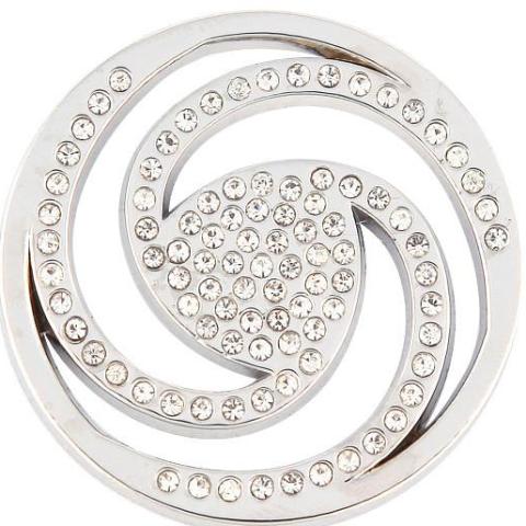Silver Diamond Swirl Coin - Gracie Roze