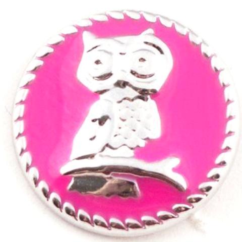 Owl Pink Metal Mini Snap - Gracie Roze
