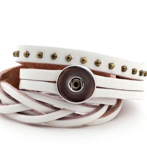 Wrap Leather Studded Snap Bracelet - Gracie Roze