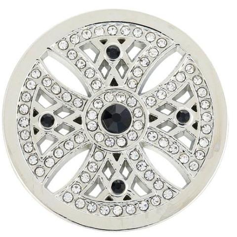 Silver and Black Crystal Celtic Coin - Gracie Roze