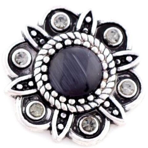 Art Deco Black Flower Snap - Gracie Roze