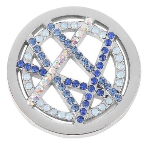 Silver Blue Crossover Coin - Gracie Roze