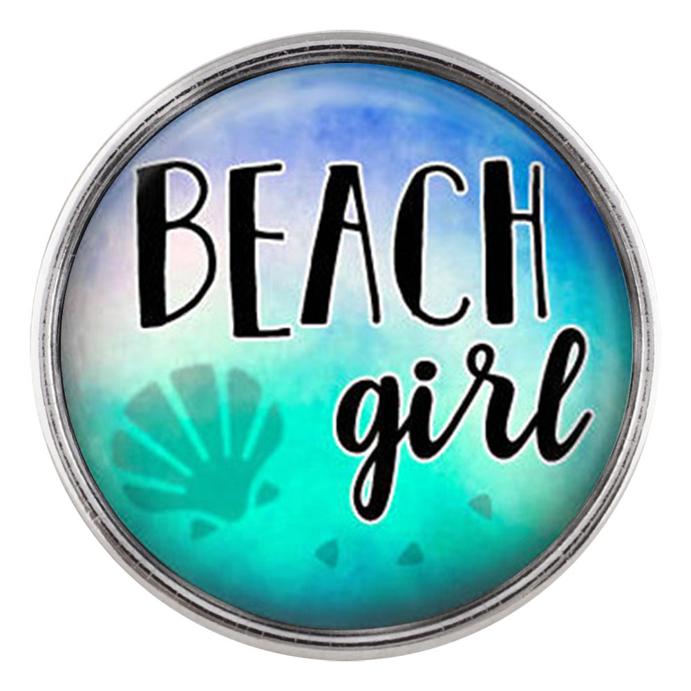 Seashell Beach Girl Glass Snap - Gracie Roze