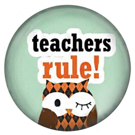 Owl Teachers Rule Glass Snap - Gracie Roze