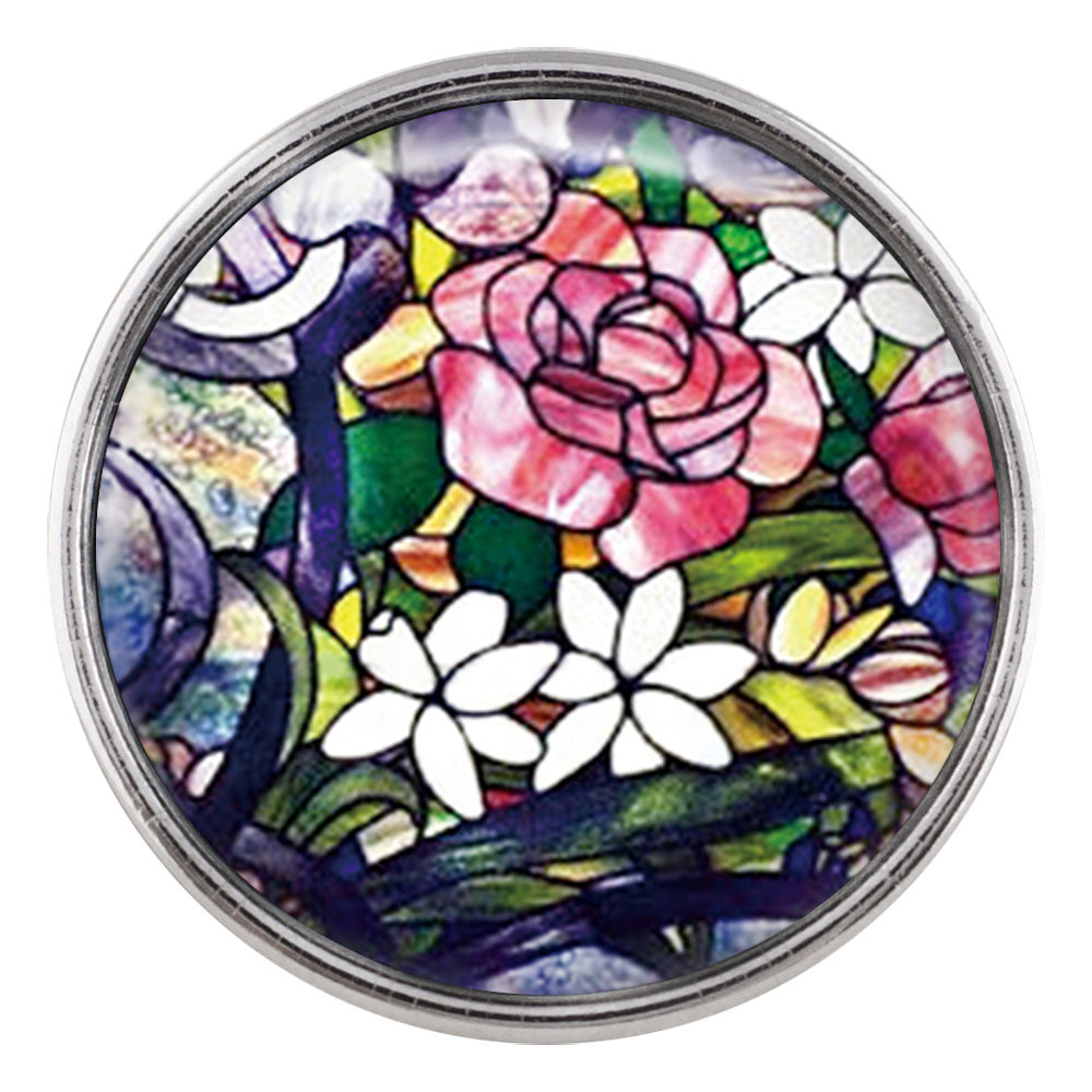 Stained Glass Flowers Glass Snap - Gracie Roze