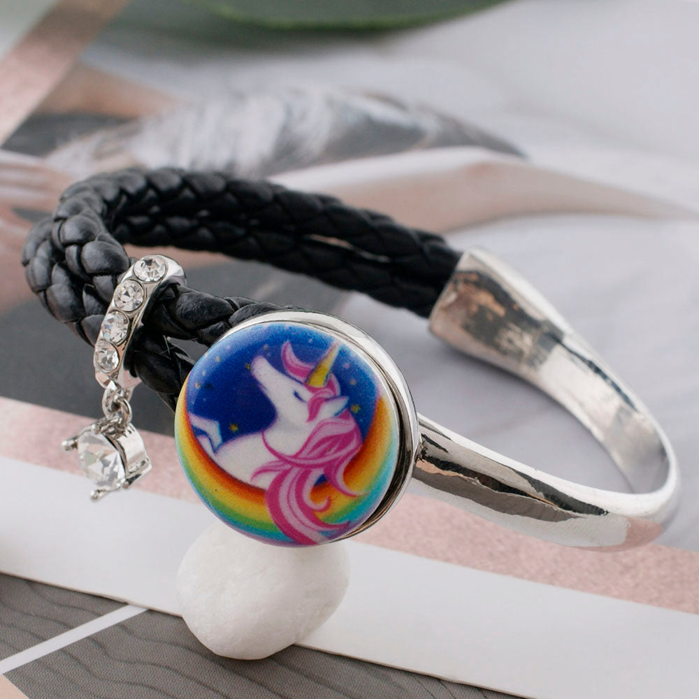 Rainbow Unicorn Glass Snap - Gracie Roze