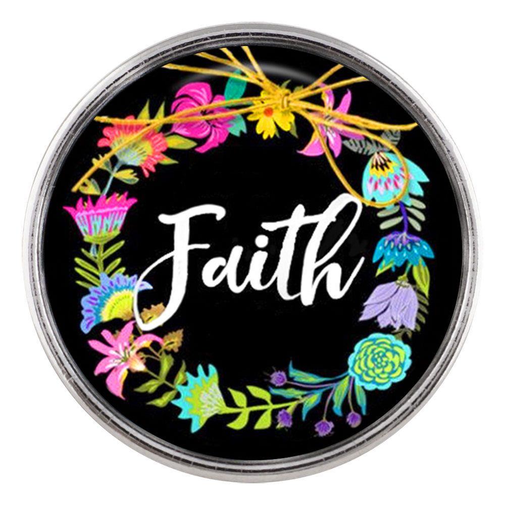 Flower Crown Faith Glass Snap - Gracie Roze