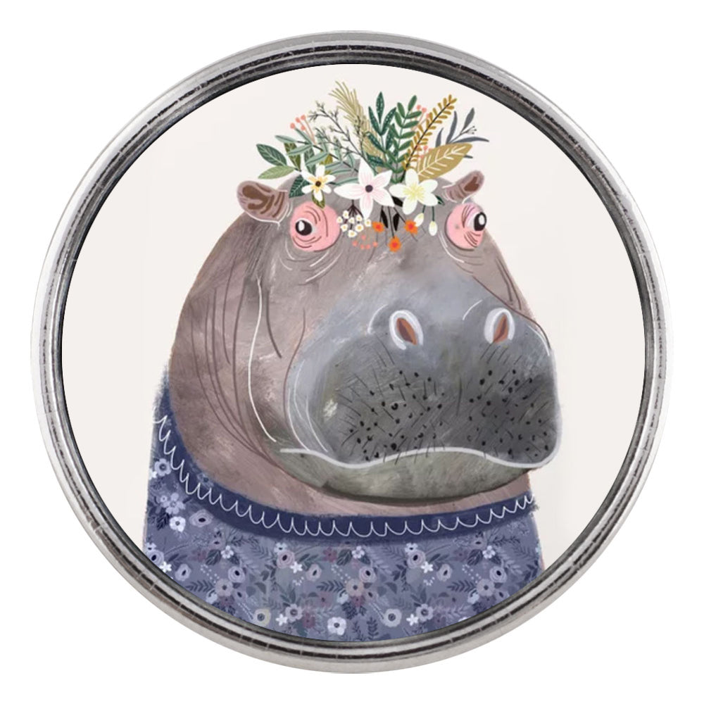 Hippy Hippo Glass Snap - Gracie Roze