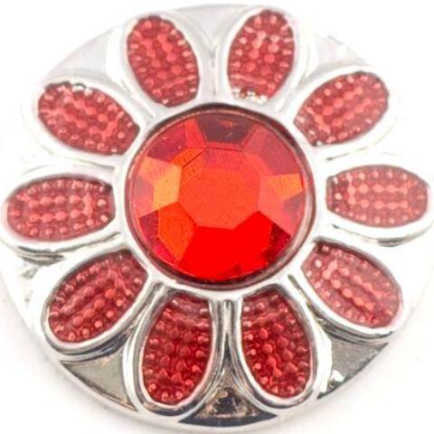 Red and Silver Flower Snap - Gracie Roze