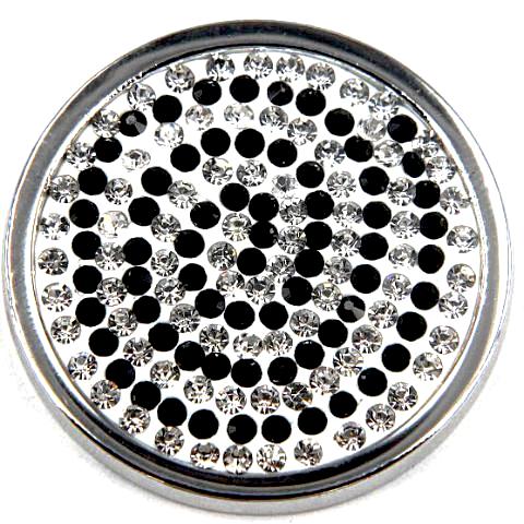 Silver Black Swirl Crystal Coin - Gracie Roze