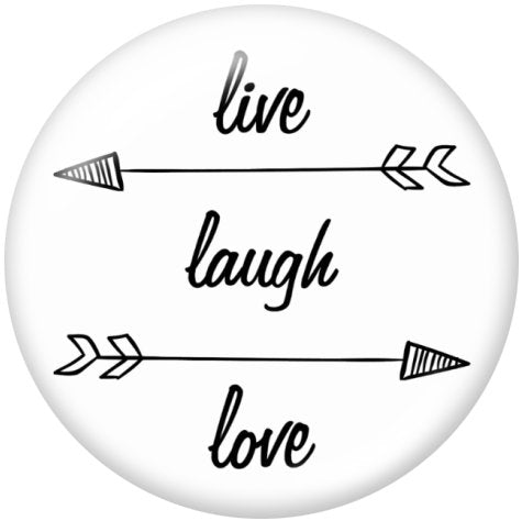 Live Laugh Love Arrows Glass Snap - Gracie Roze