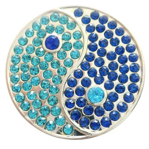 Blue and Teal Crystal Yin Yang Coin - Gracie Roze