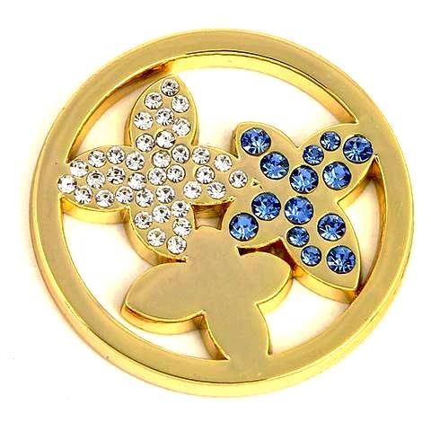 Blue Butterfly Gold Coin - Gracie Roze