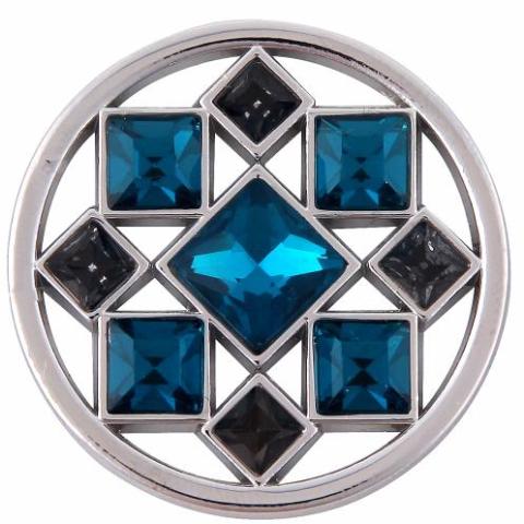 Silver and Blue Geometric Coin - Gracie Roze