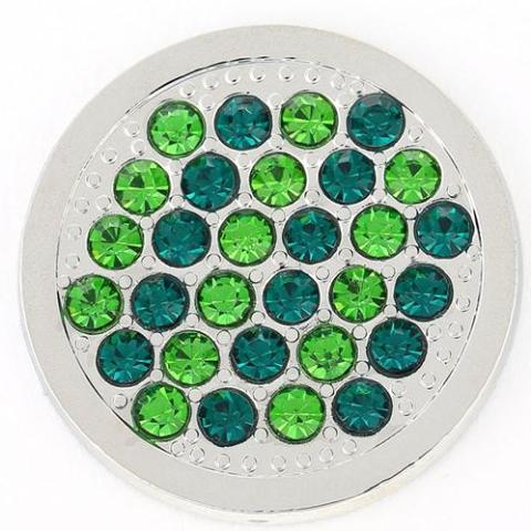 Silver Green Honeycomb Coin - Gracie Roze