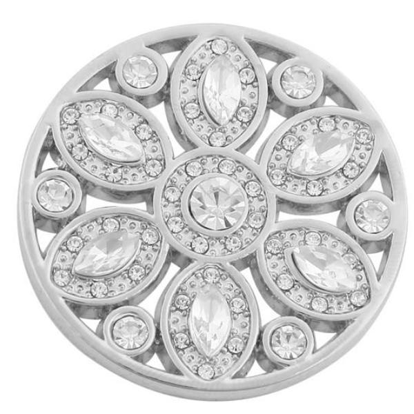Silver Crystal Elegant Flower Coin - Gracie Roze