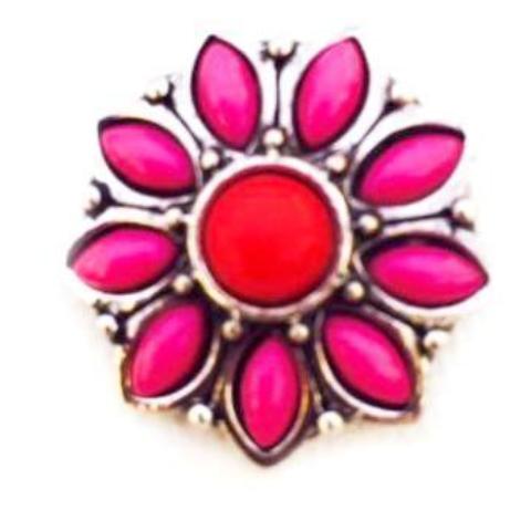 Dark Pink and Red Clay Flower Snap - Gracie Roze
