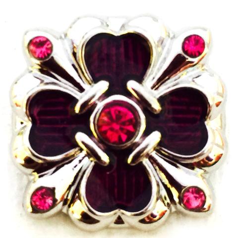 Pink and Purple Crystal Clover Snap - Gracie Roze