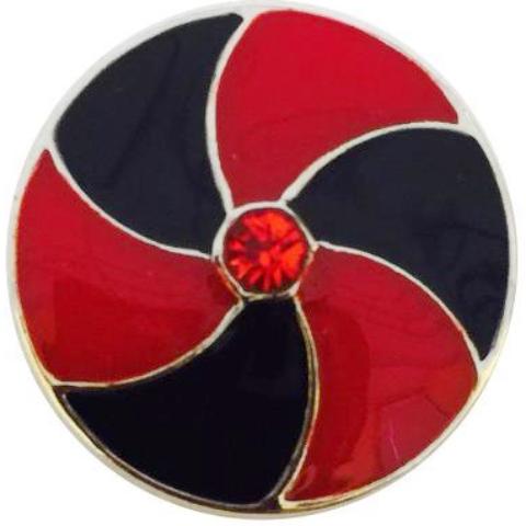 Red and Black Pinwheel Snap - Gracie Roze