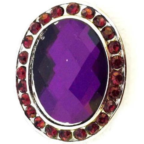 Oval Purple Crystal Snap - Gracie Roze