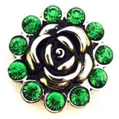 Lime Green Crystal Rose Snap - Gracie Roze